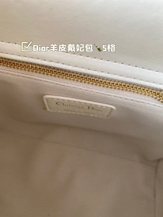 Dior Lady Diorissimo Quilted Leather Handbag Cream view 8