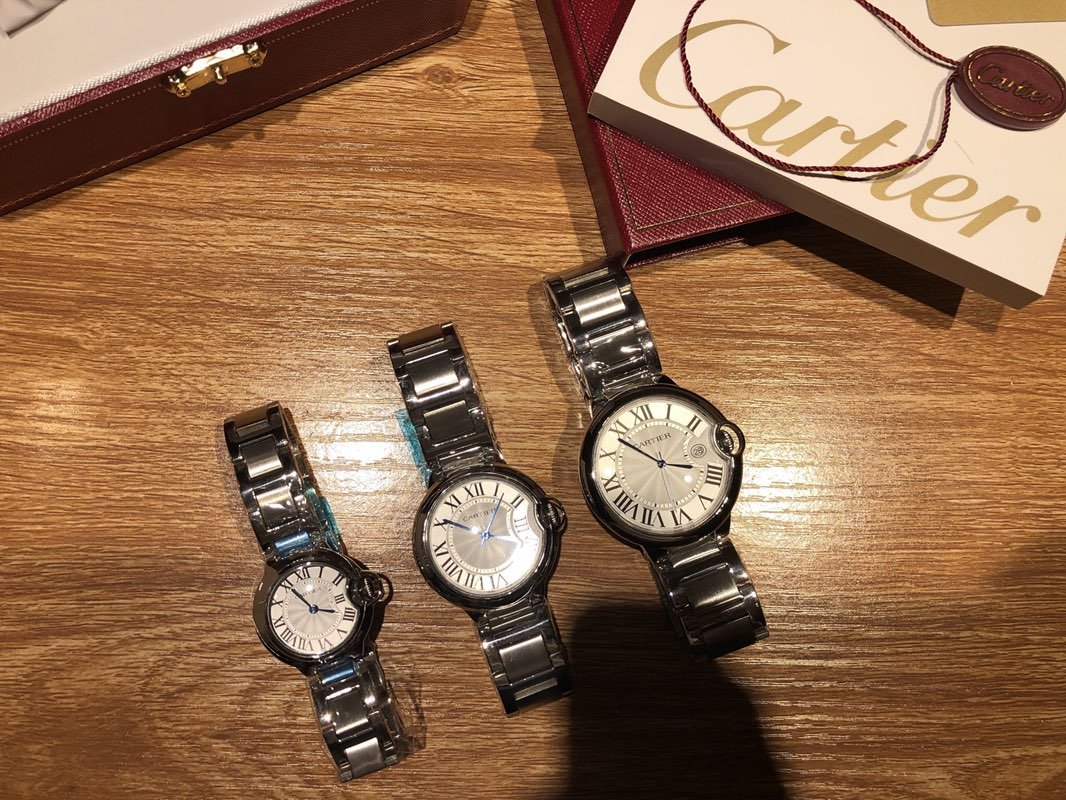 Cartier Ballon Bleu Inspired Couple Watch - Steel view
