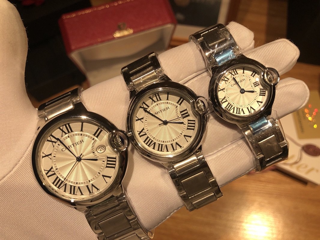 Cartier Ballon Bleu Inspired Couple Watch - Steel view