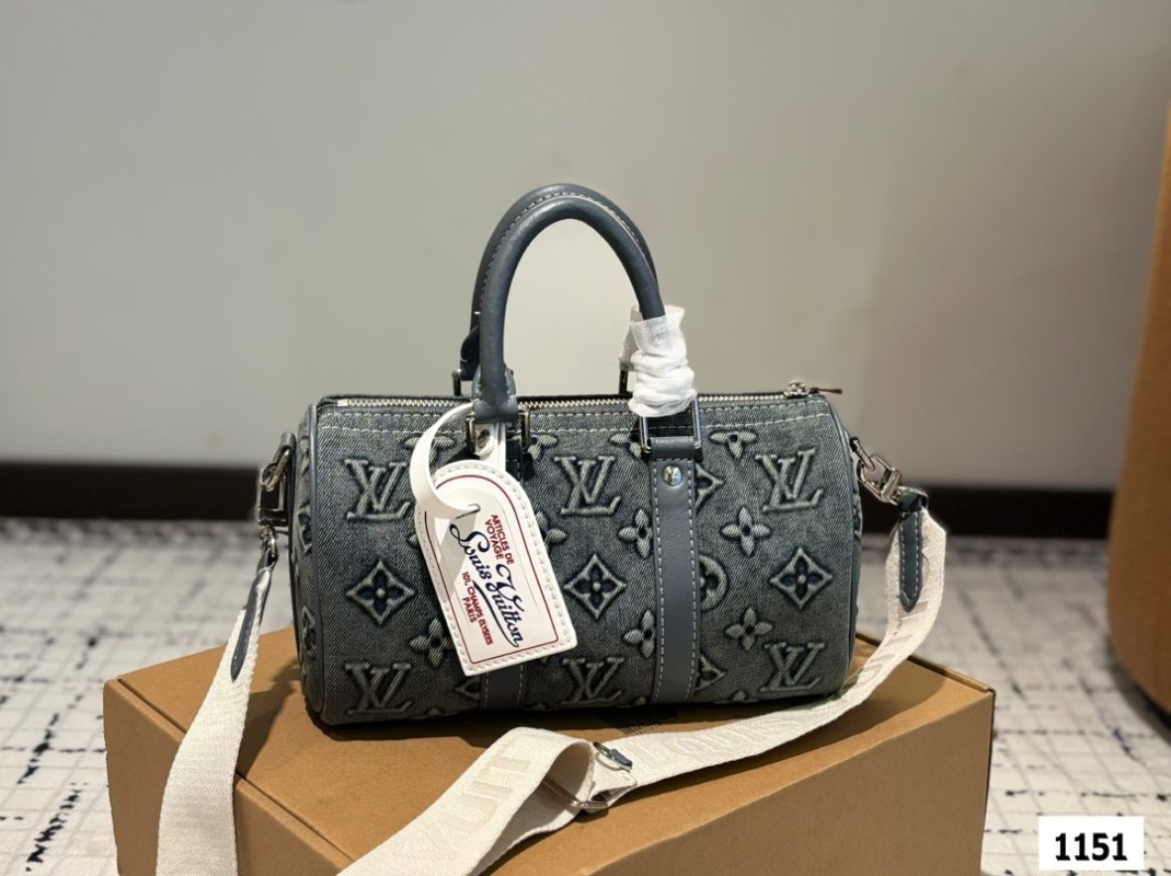 Louis Vuitton Denim Pillow Bag Grey Monogram