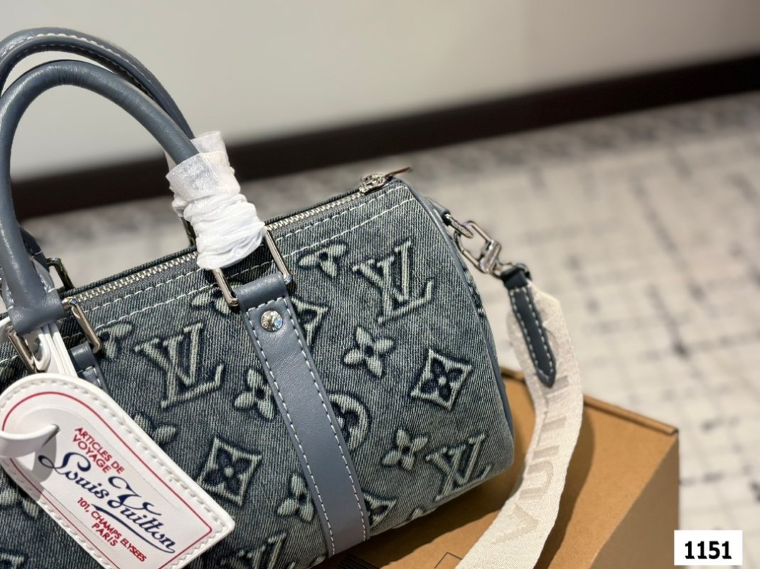 Louis Vuitton Denim Pillow Bag Grey Monogram view