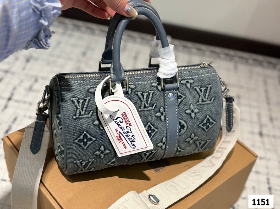 Louis Vuitton Denim Pillow Bag Grey Monogram view
