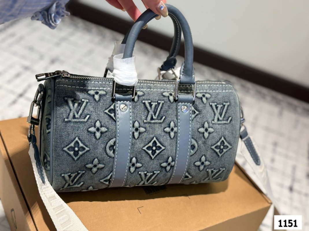 Louis Vuitton Denim Pillow Bag Grey Monogram view