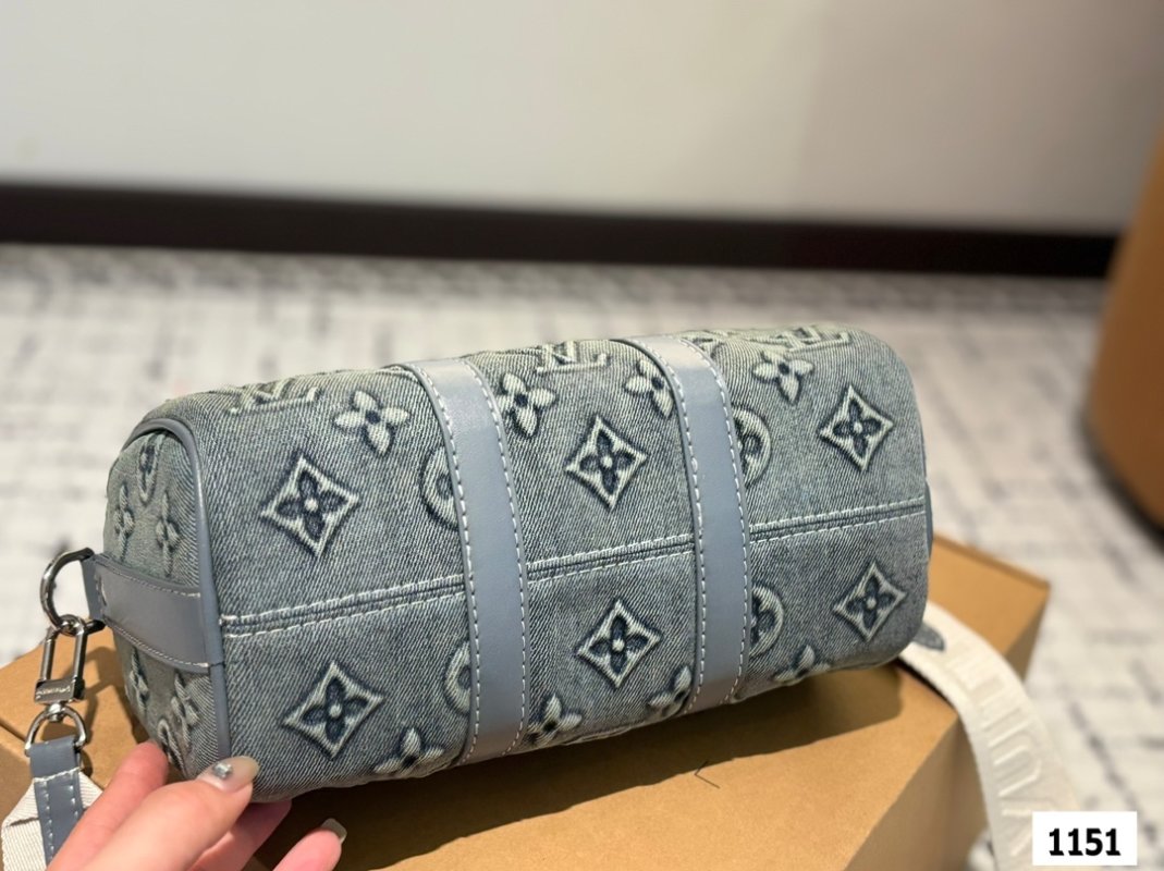 Louis Vuitton Denim Pillow Bag Grey Monogram view