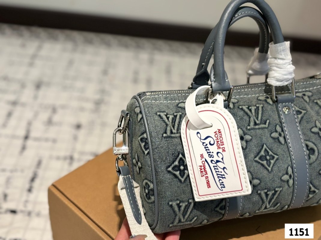 Louis Vuitton Denim Pillow Bag Grey Monogram view
