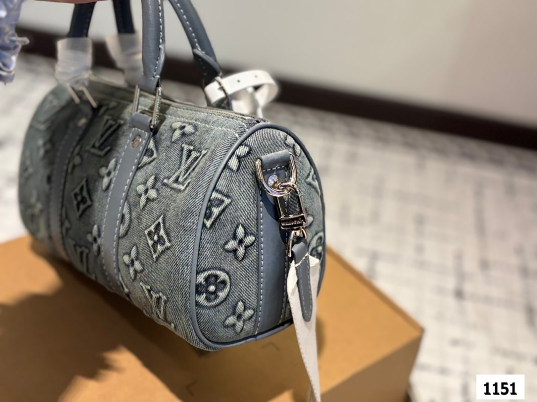 Louis Vuitton Denim Pillow Bag Grey Monogram view