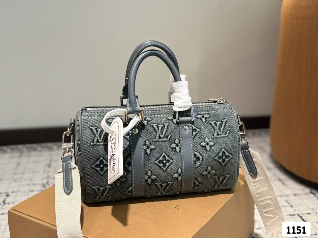 Louis Vuitton Denim Pillow Bag Grey Monogram view
