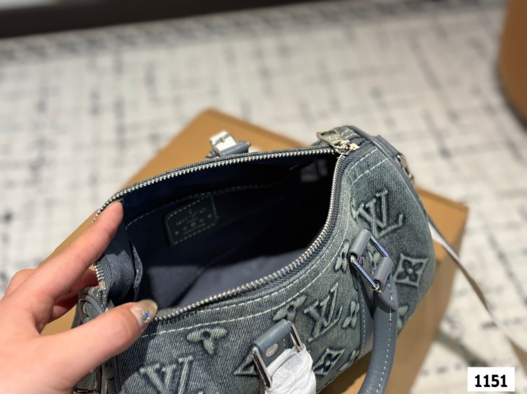 Louis Vuitton Denim Pillow Bag Grey Monogram view