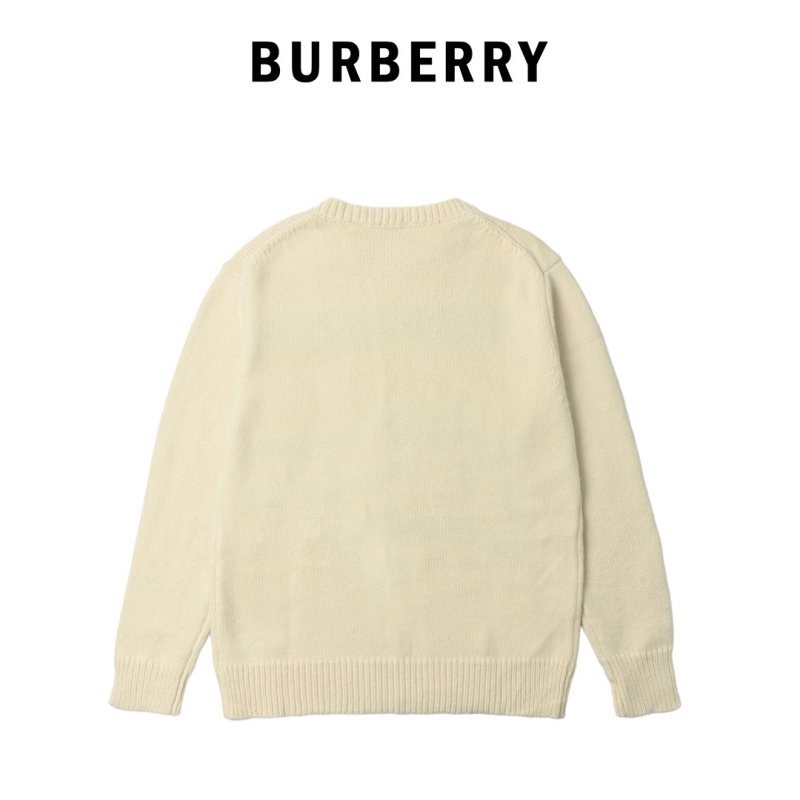 Burberry Cream Knit Sweater with Navy Horse Logo view