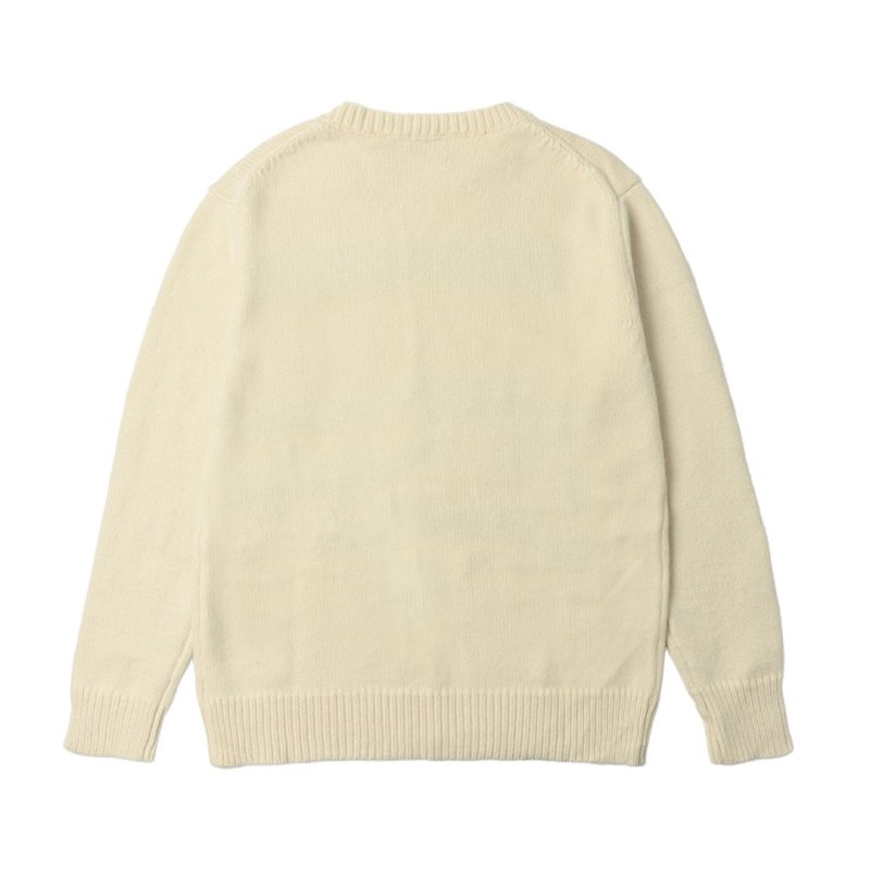 Burberry Cream Knit Sweater with Navy Horse Logo view