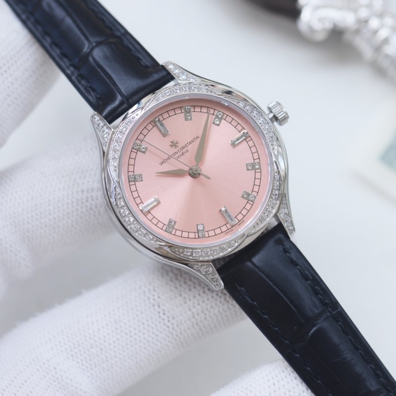 Vacheron Constantin Diamond Bezel Ladies Watch - Silver & Navy view