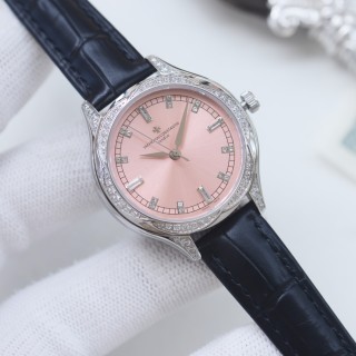 Vacheron Constantin Diamond Bezel Ladies Watch - Silver & Navy view 2