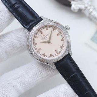 Vacheron Constantin Diamond Bezel Ladies Watch - Silver & Navy view 4