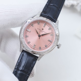 Vacheron Constantin Diamond Bezel Ladies Watch - Silver & Navy view 6