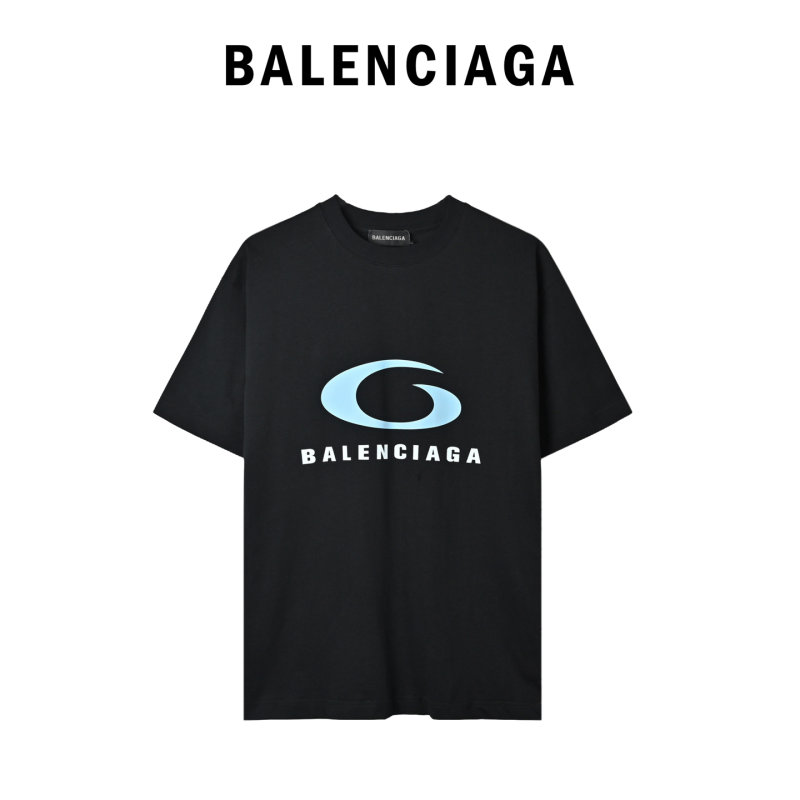 Balenciaga Charcoal Logo Print Short Sleeve T-Shirt view
