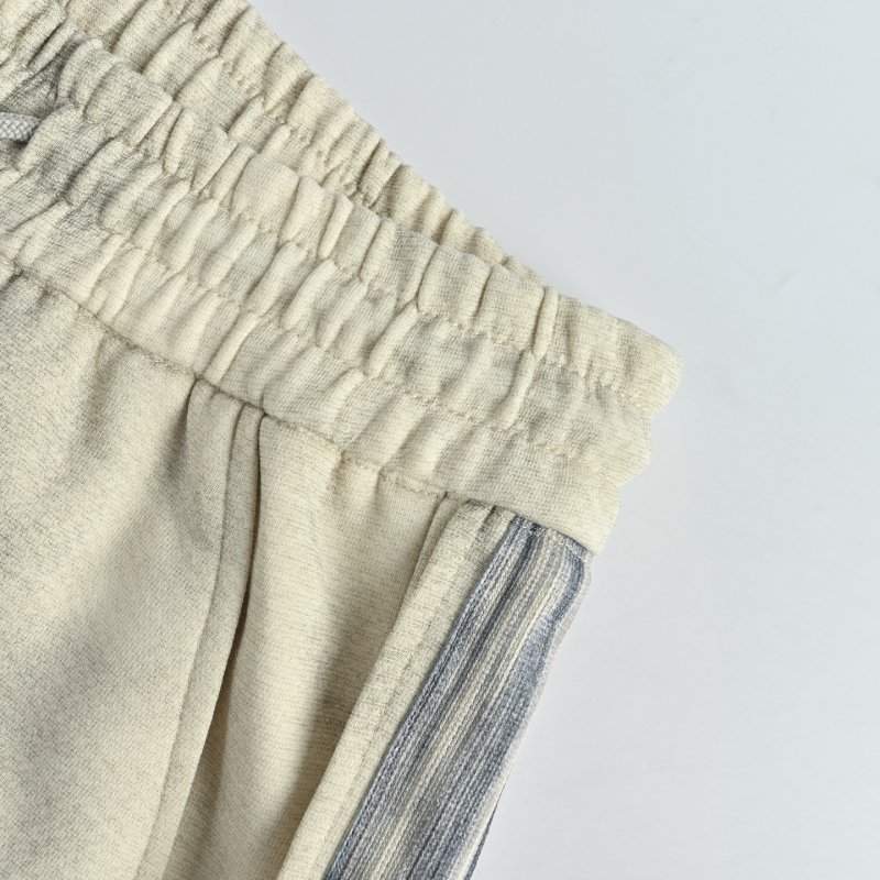 Essentials Cream Track Pants with Navy Stripe view
