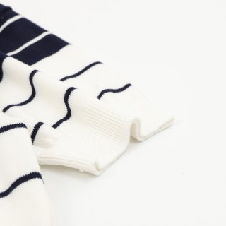 Gucci Striped Jacquard Polo Shirt Navy & White view 6