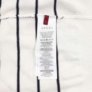 Gucci Striped Jacquard Polo Shirt Navy & White view 9