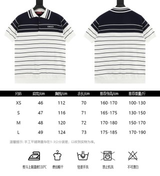Gucci Striped Jacquard Polo Shirt Navy & White view 10