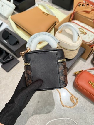 Coach Ava Mini Box Bag Black Signature view 3