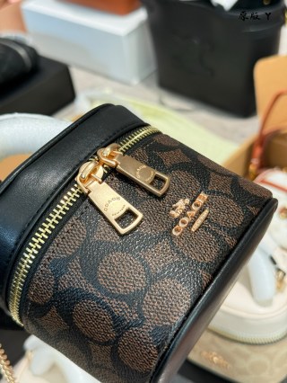 Coach Ava Mini Box Bag Black Signature view 4