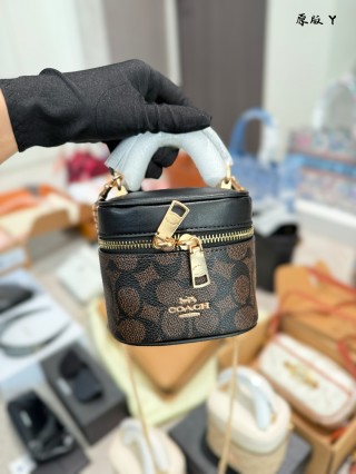 Coach Ava Mini Box Bag Black Signature view 5