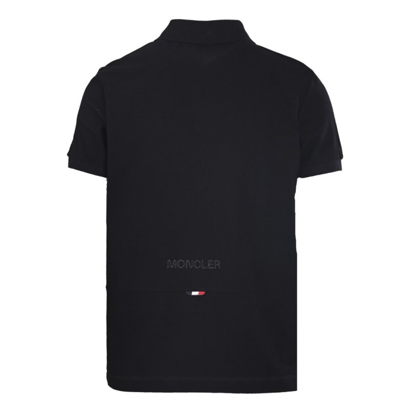 Moncler Black Short Sleeve Polo Shirt view