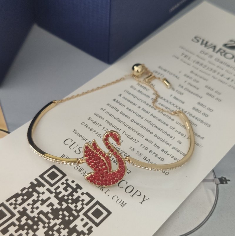 Swarovski Iconic Swan Red Crystal Bracelet view