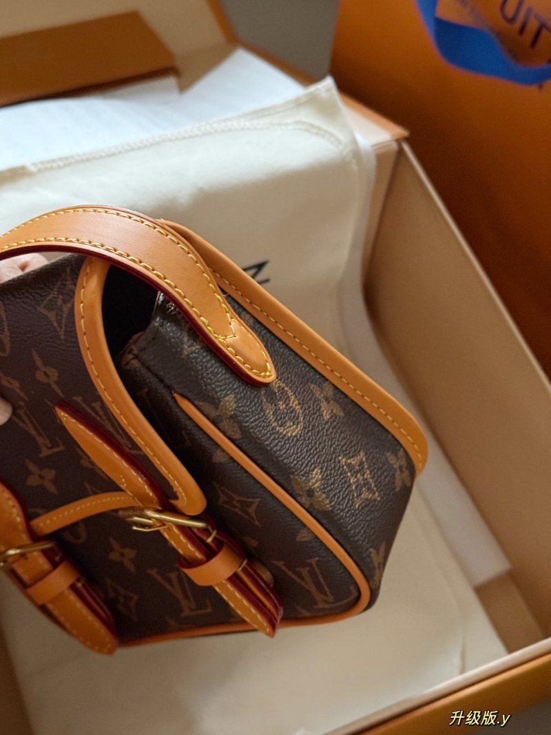 Louis Vuitton Monogram Satchel Crossbody Bag Brown view