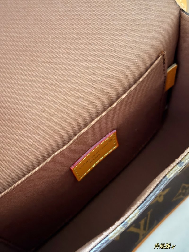 Louis Vuitton Monogram Satchel Crossbody Bag Brown view