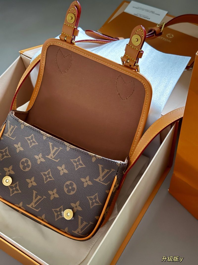 Louis Vuitton Monogram Satchel Crossbody Bag Brown view