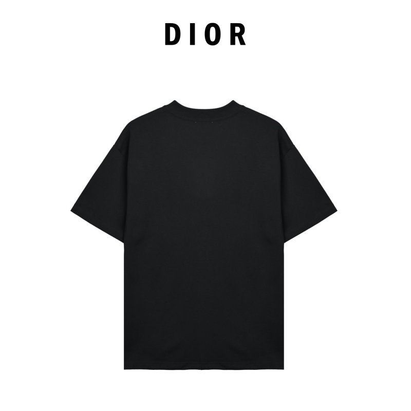 Dior Black Dog Embroidered Short Sleeve T-Shirt view