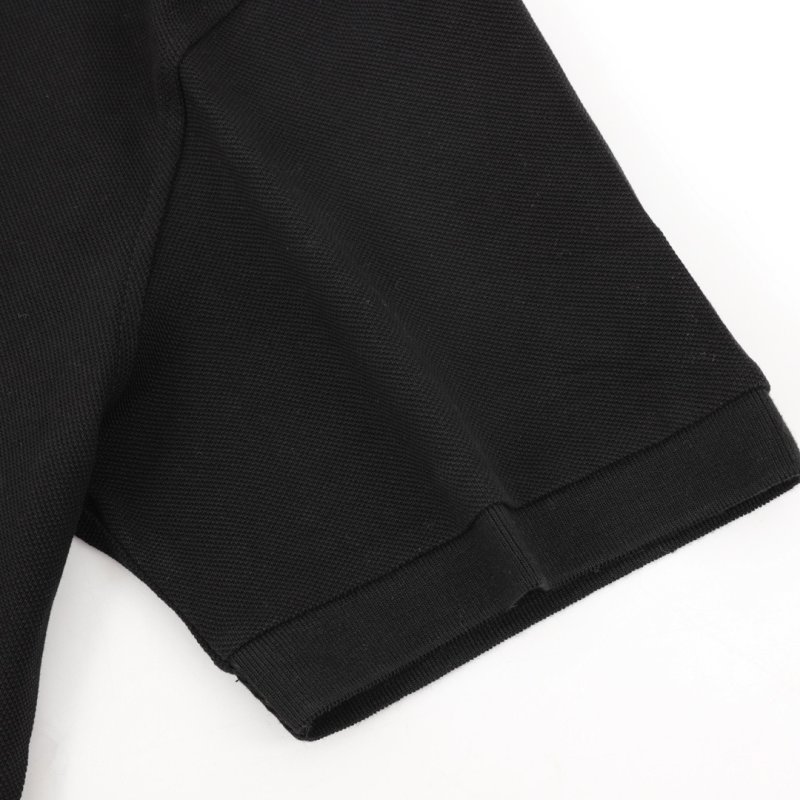 Moncler Black Polo Shirt with Red Collar Trim view