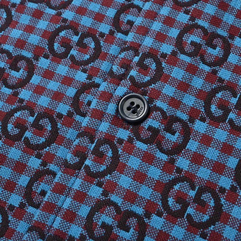 Blue Checkered Short Sleeve Casual Shirt view