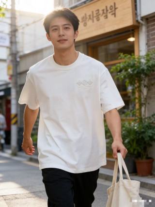 White Embroidered Graphic T-Shirt view 4