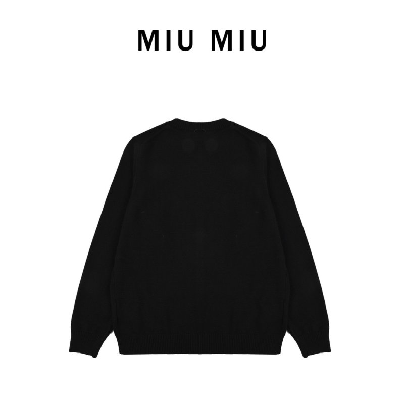 Miu Miu Black Cropped Cardigan with Cold-Shoulder Detail view
