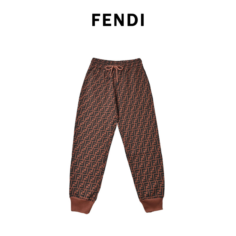 Fendi Monogram Joggers Burgundy view