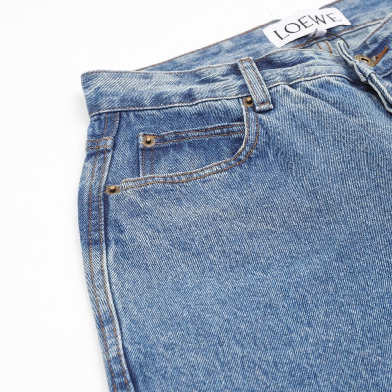 Loewe Anagram Embroidered Denim Jeans Medium Blue view