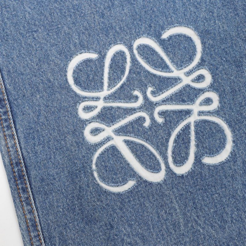 Loewe Anagram Embroidered Denim Jeans Medium Blue view