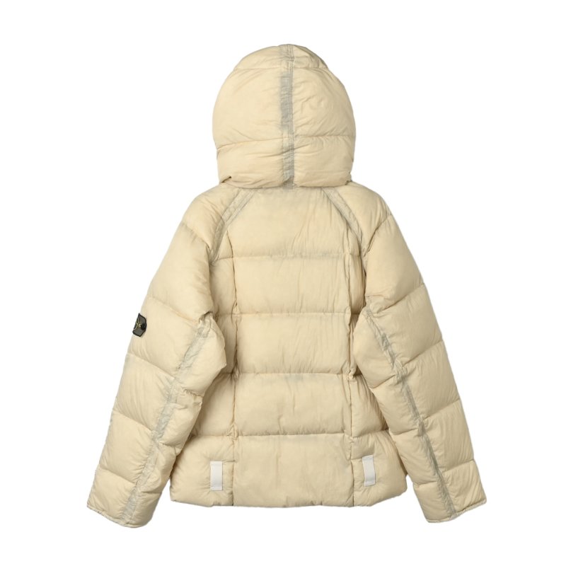 Stone Island Down Jacket Cream with Hood view