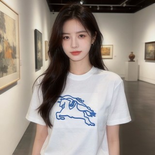 Burberry Jumping Horse Print White T-Shirt view 2