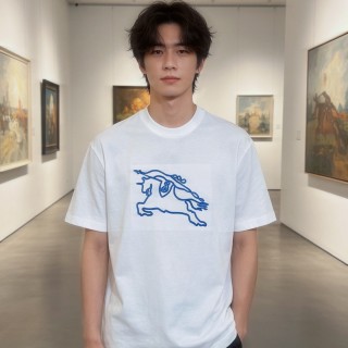 Burberry Jumping Horse Print White T-Shirt view 3