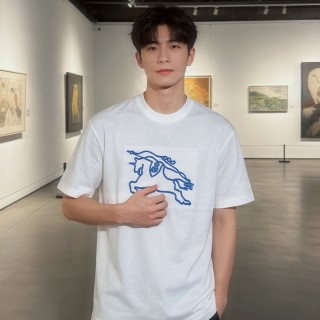 Burberry Jumping Horse Print White T-Shirt view 4