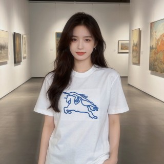 Burberry Jumping Horse Print White T-Shirt view 6
