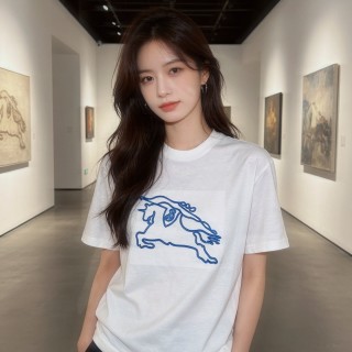 Burberry Jumping Horse Print White T-Shirt view 8