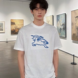 Burberry Jumping Horse Print White T-Shirt view 9