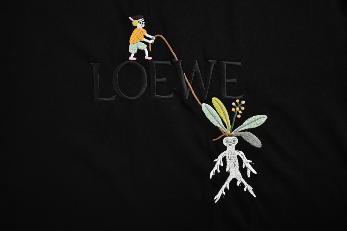Black Embroidered Floral Short Sleeve T-Shirt view