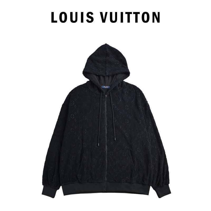 Black Denim Zip Hoodie Jacket view