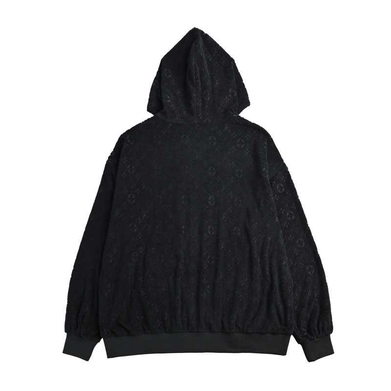 Black Denim Zip Hoodie Jacket view