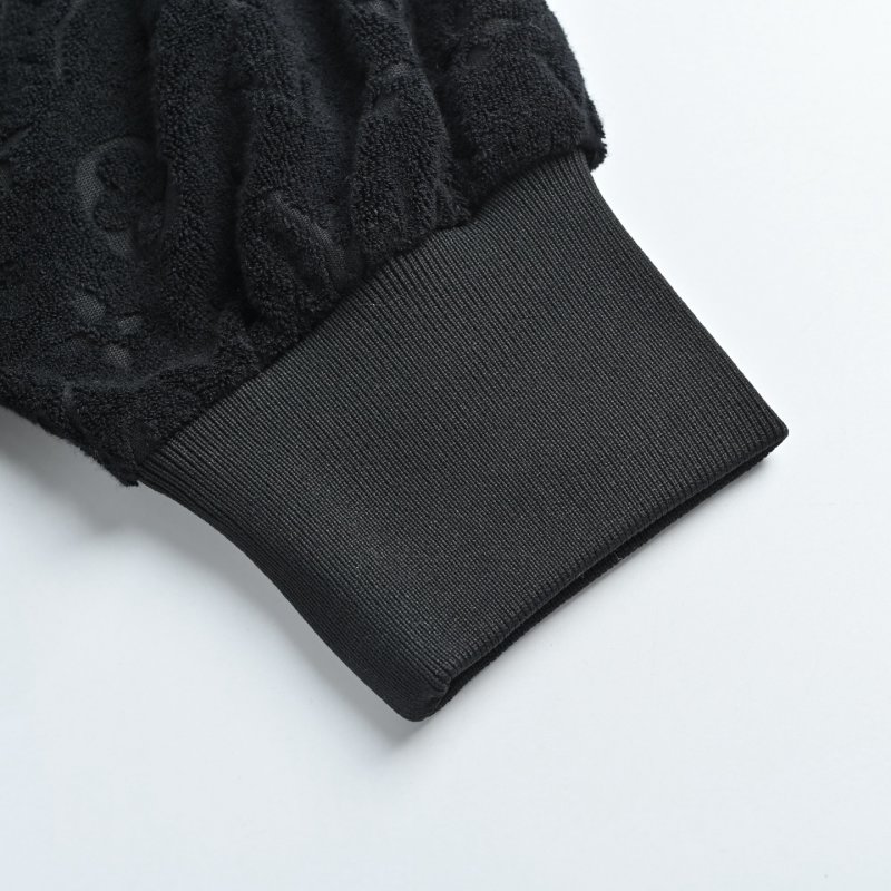 Black Denim Zip Hoodie Jacket view